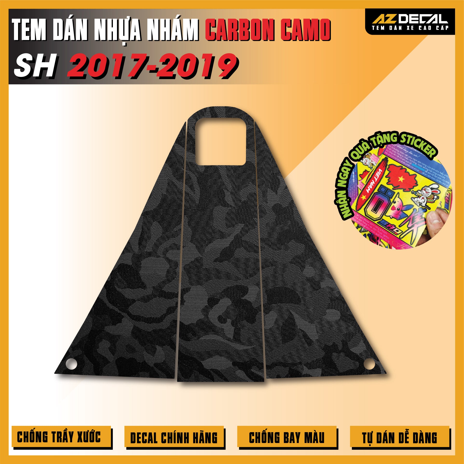 Tem Nhựa Nhám Carbon Camo SH 2017-2019