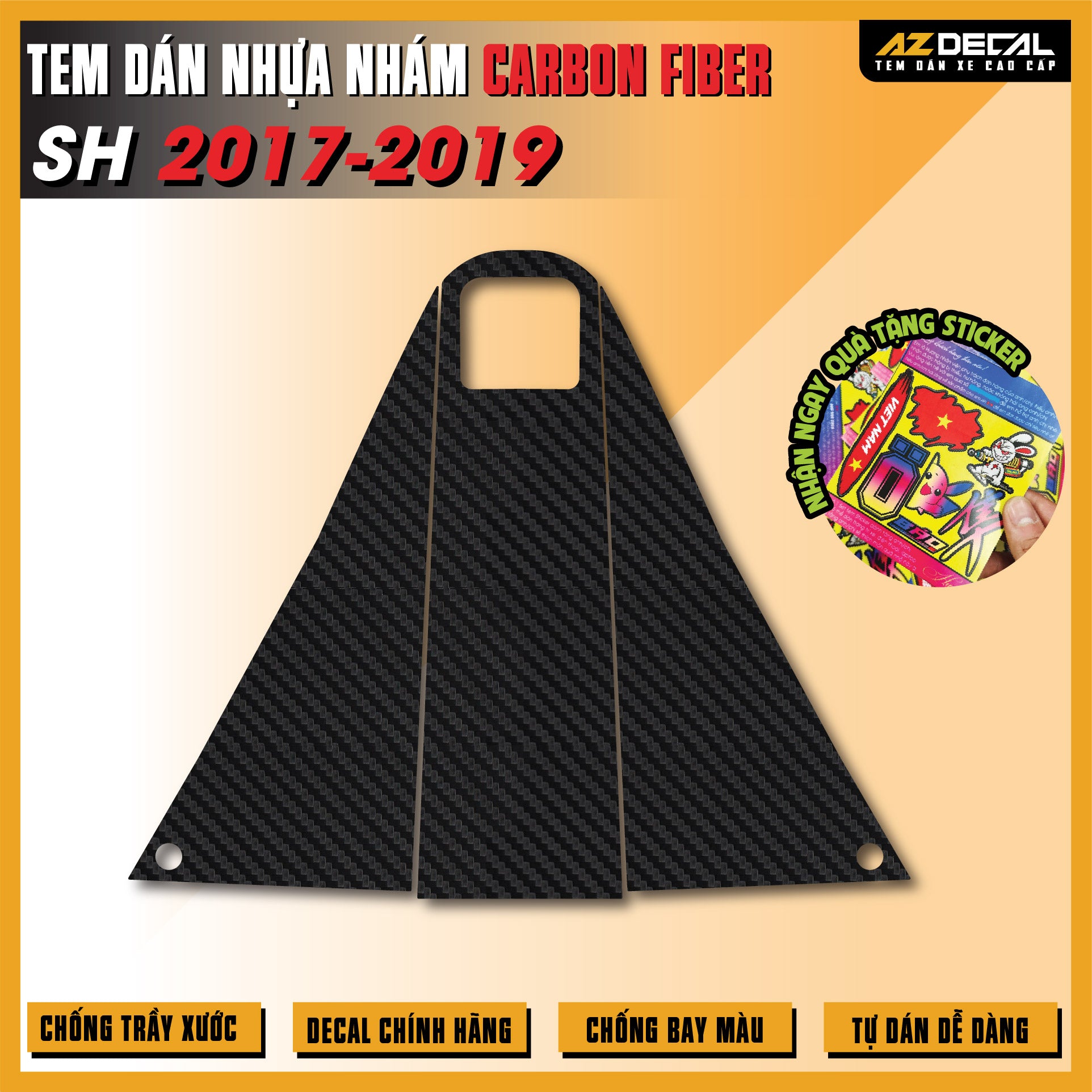 Tem Nhựa Nhám Carbon Fiber SH 2017-2019