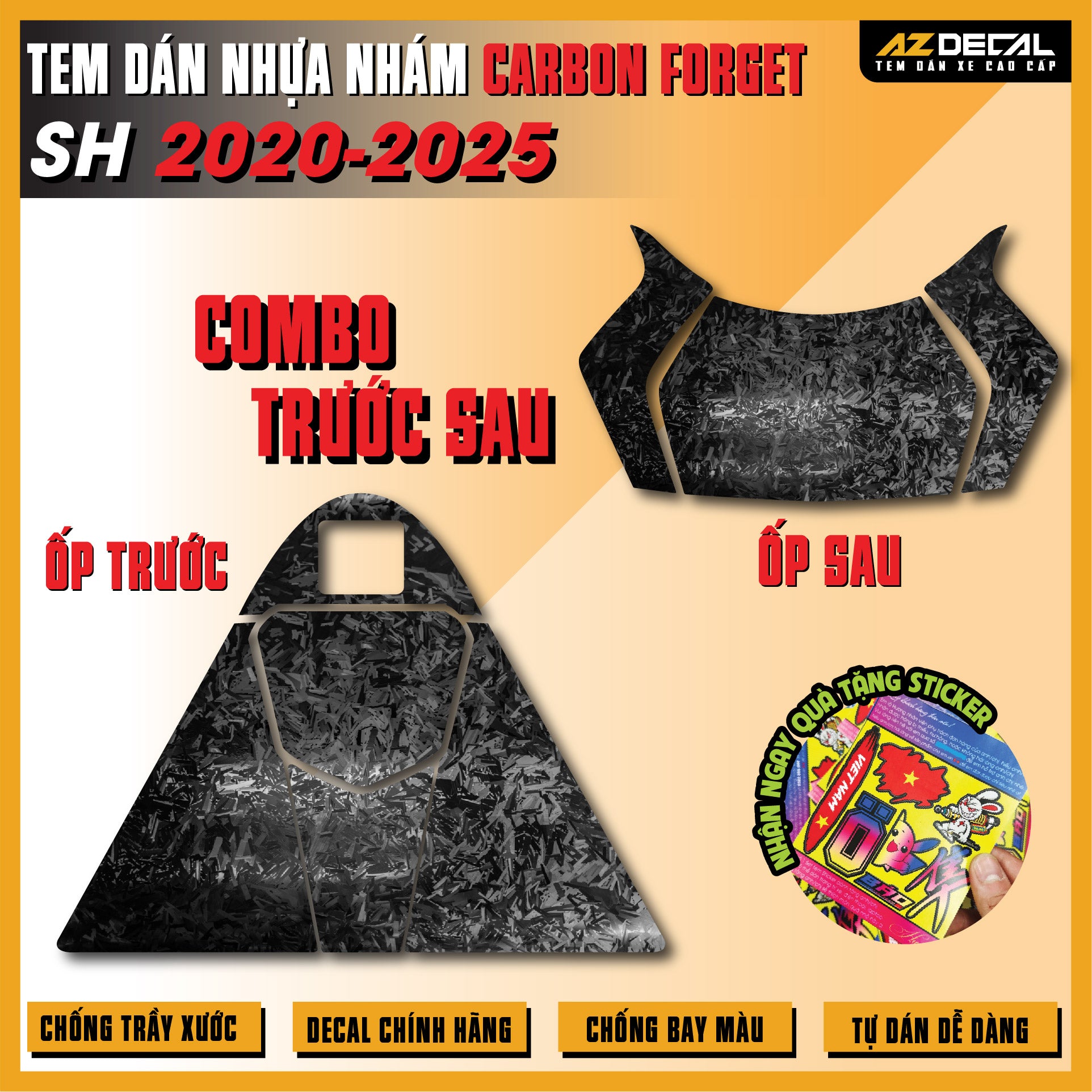 Tem Nhựa Nhám Carbon Forged SH 2020-2025