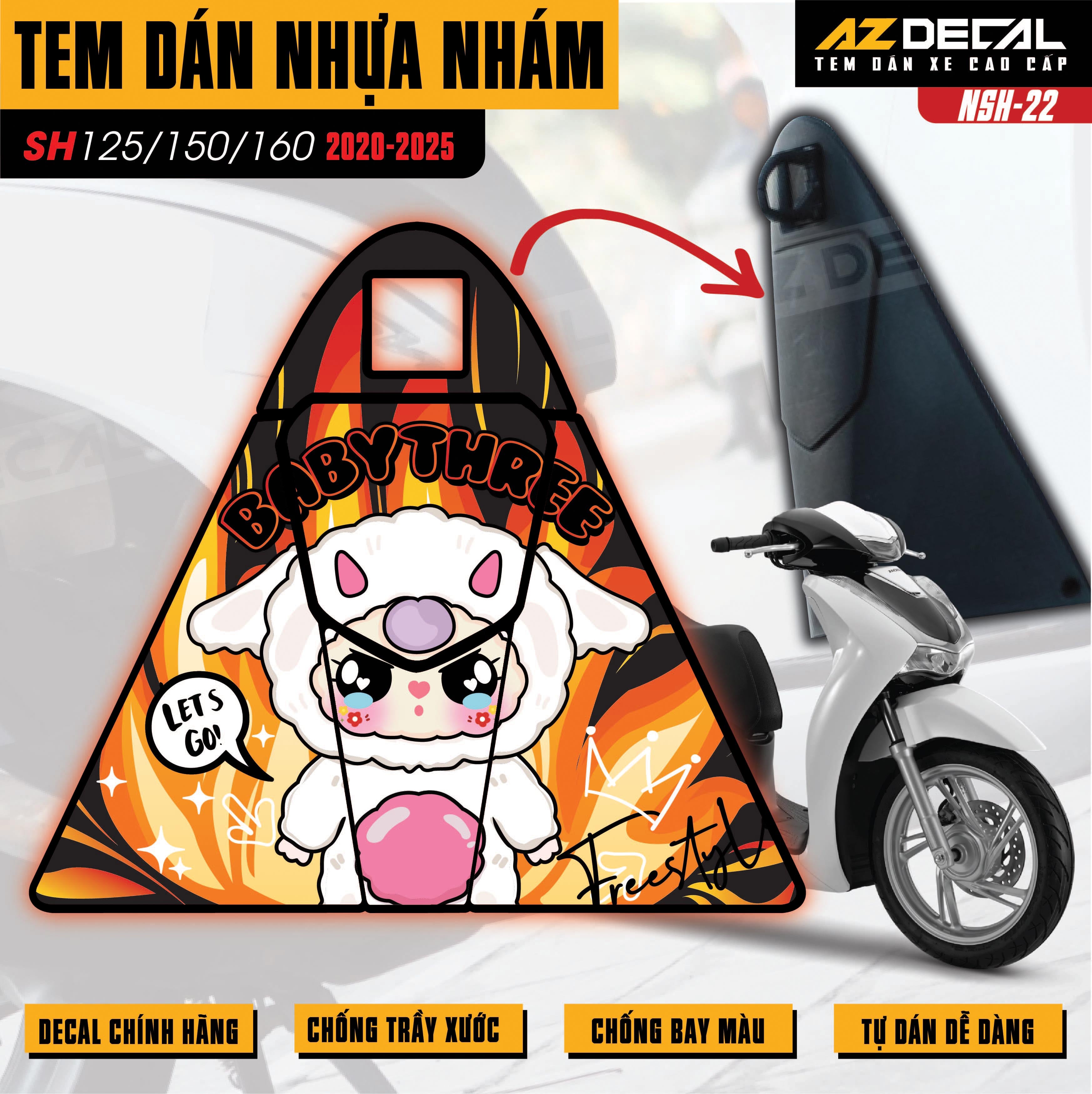 Tem nhựa nhám SH 2020-2025 NSH-22