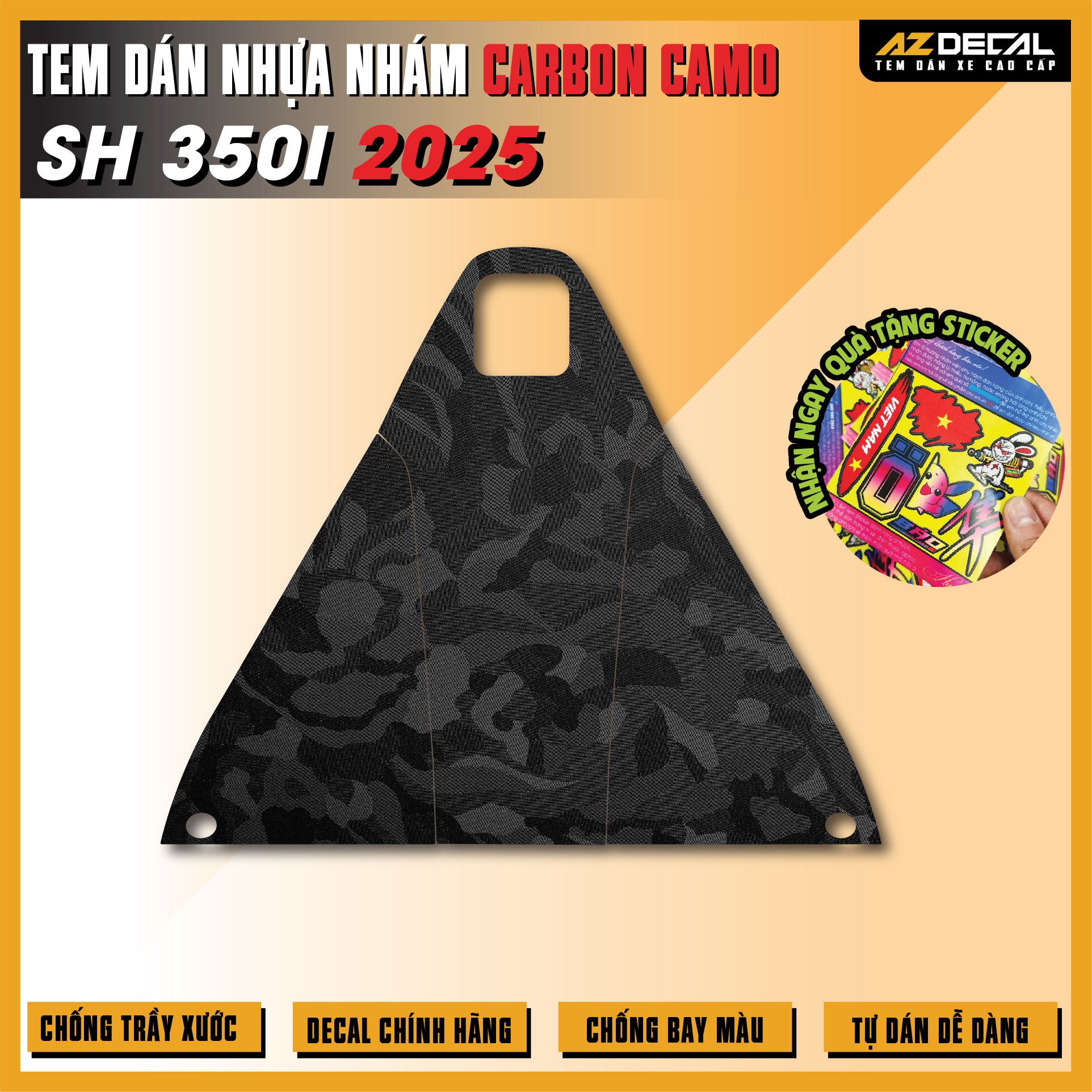 Tem Nhựa Nhám Carbon Camo SH 350i