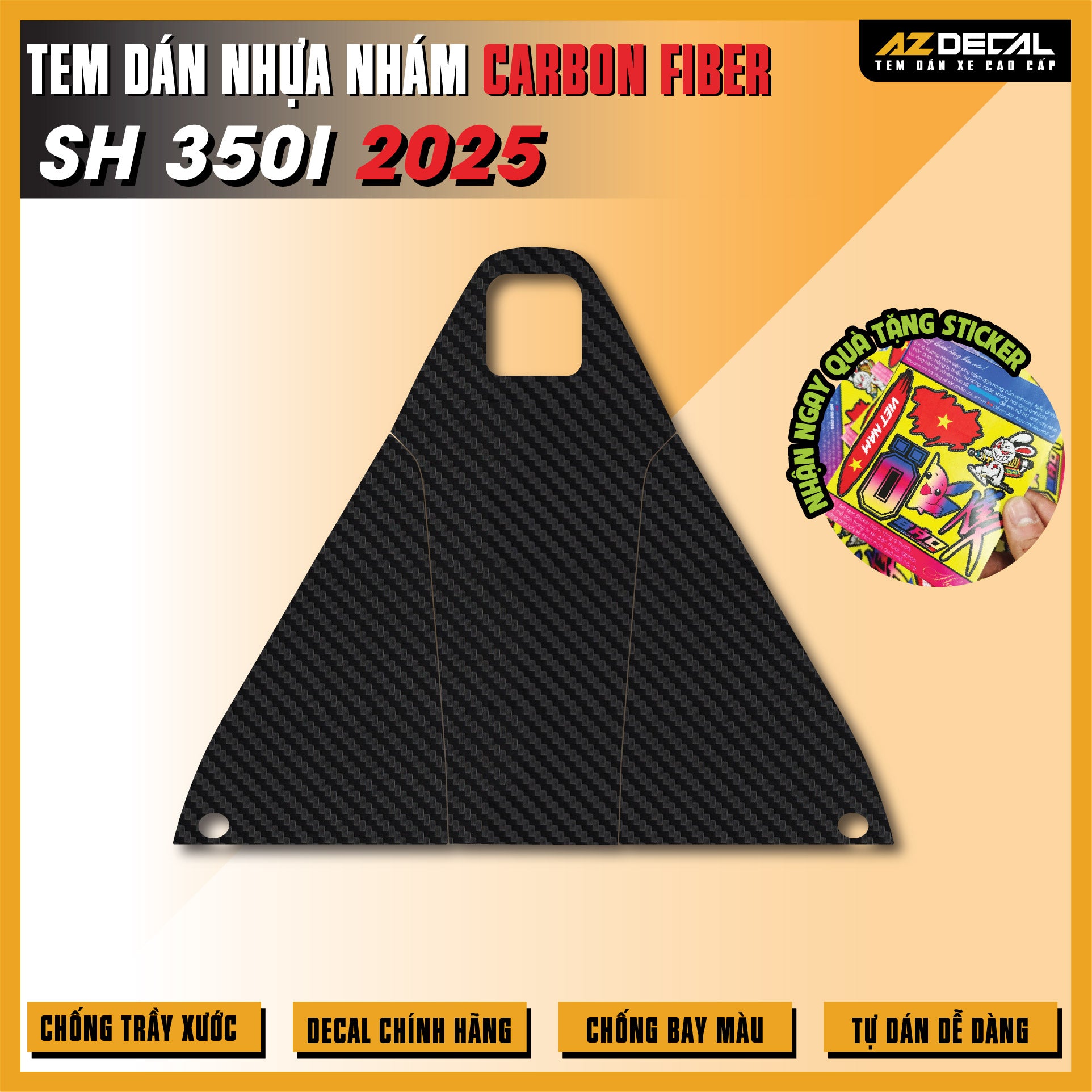 Tem Nhựa Nhám Carbon Fiber SH 350i