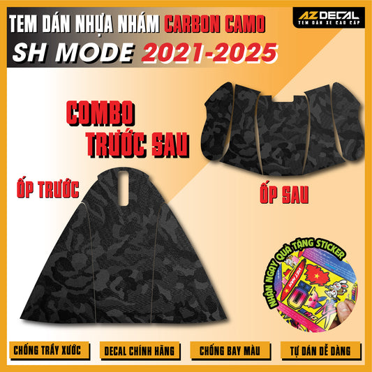 Tem Nhựa Nhám Carbon Camo SH Mode 2021-2025