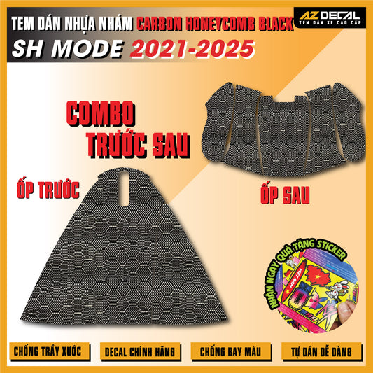 Tem Nhựa Nhám Carbon Honeycomb Black SH Mode 2021-2025