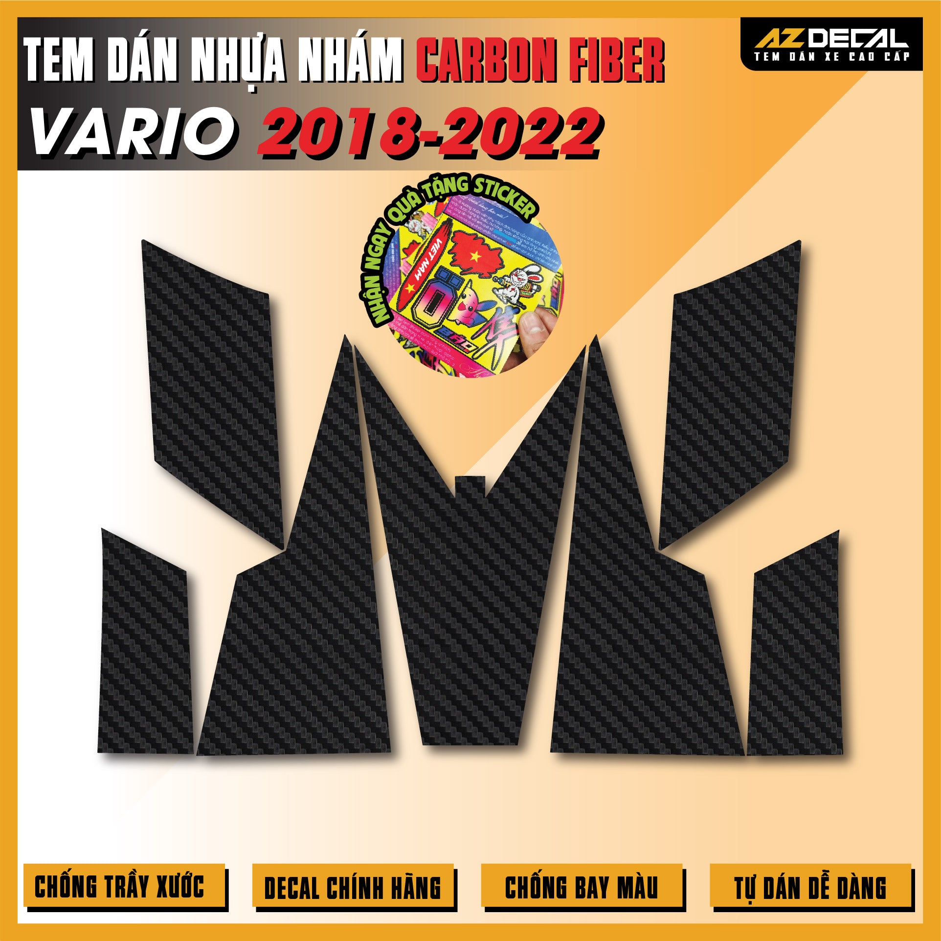 Tem Nhựa Nhám Carbon Fiber Vario 2018-2022