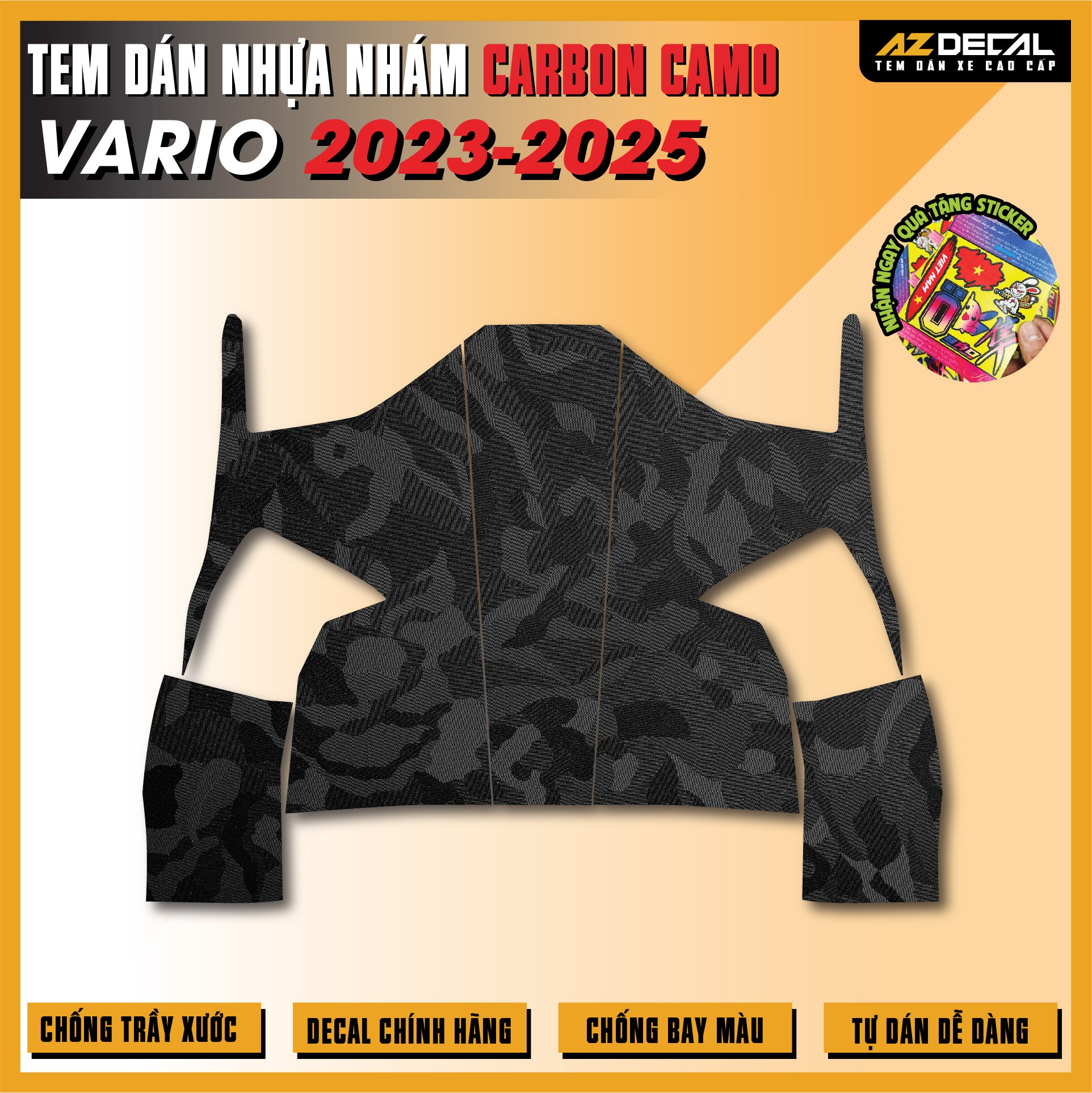 Tem Nhựa Nhám Carbon Camo Vario 2023-2025