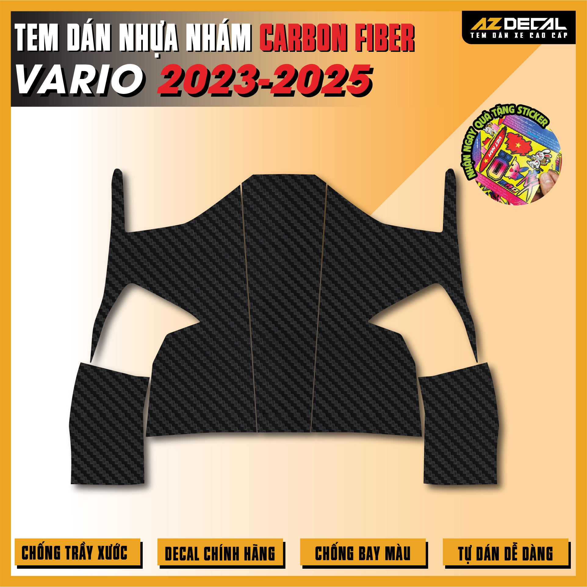 Tem Nhựa Nhám Carbon Fiber Vario 2023-2025
