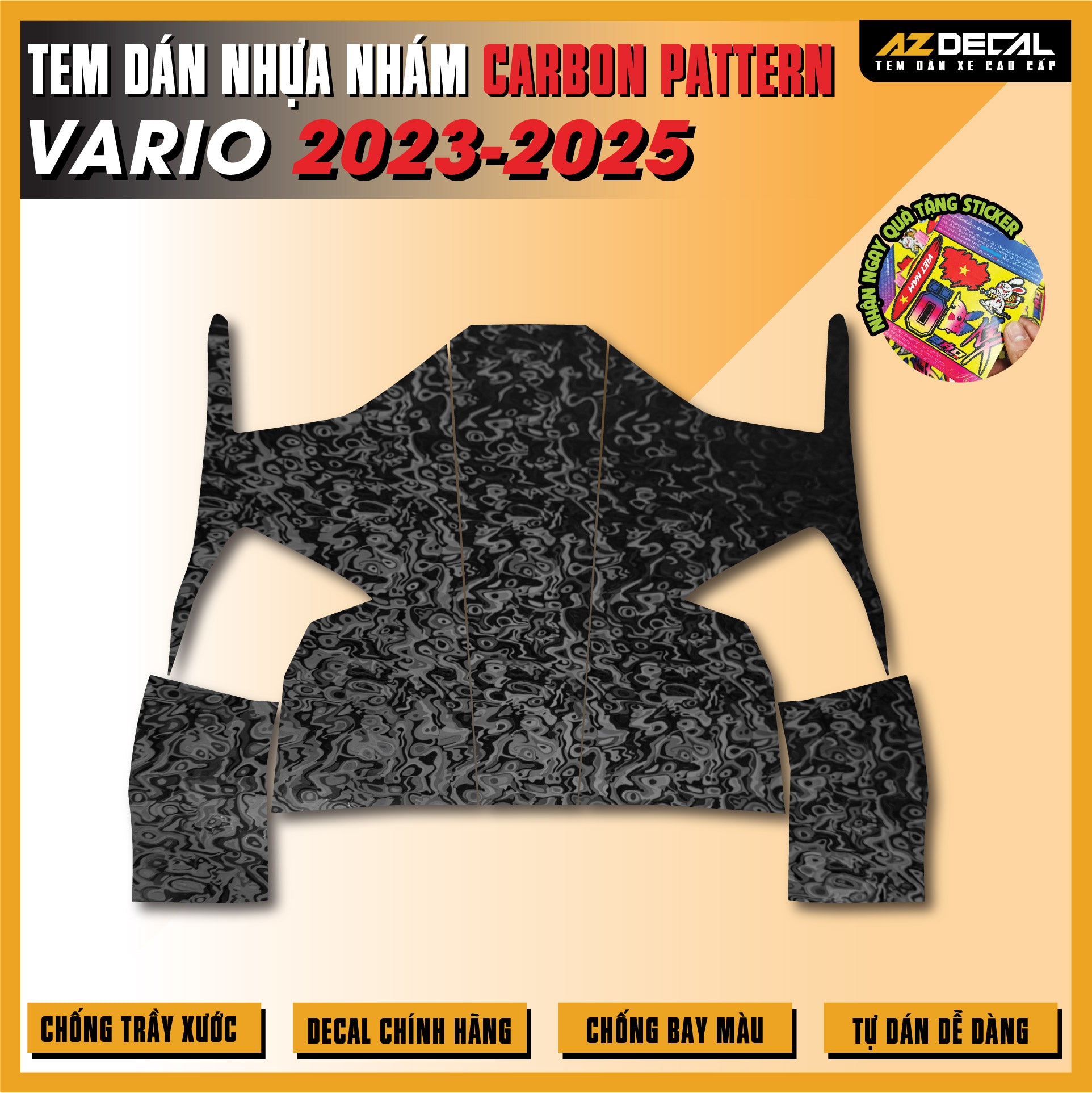 Tem Nhựa Nhám Carbon Pattern Vario 2023-2025