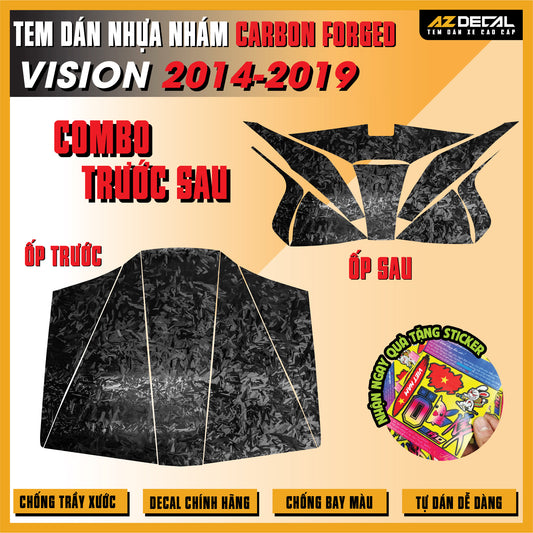 Tem Nhựa Nhám Carbon Forged Vision 2014-2019