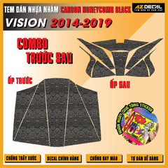 Tem Nhựa Nhám Carbon Honeycomb Black Vision 2014-2019