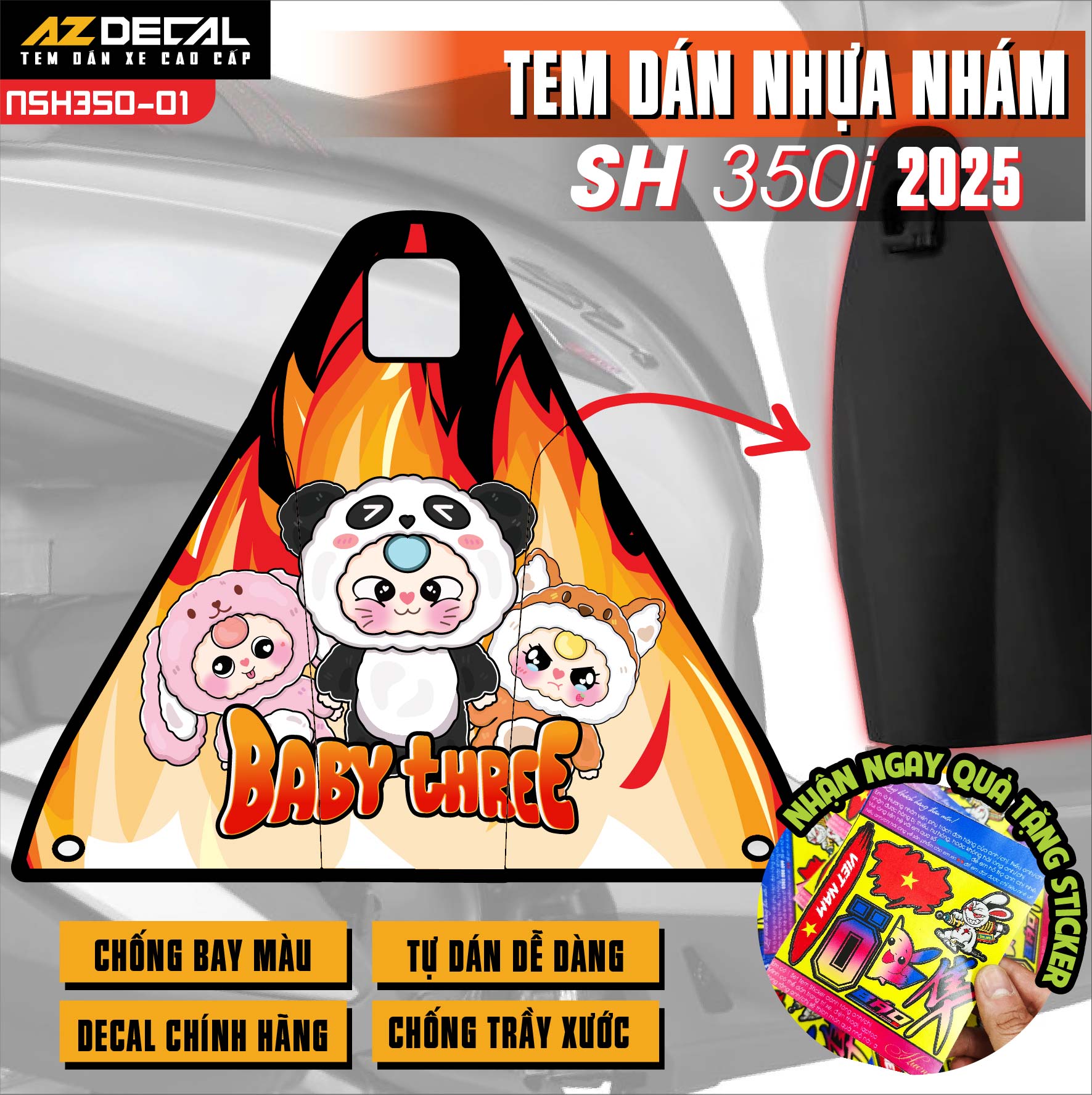 Tem nhựa nhám SH 350i NSH350-01