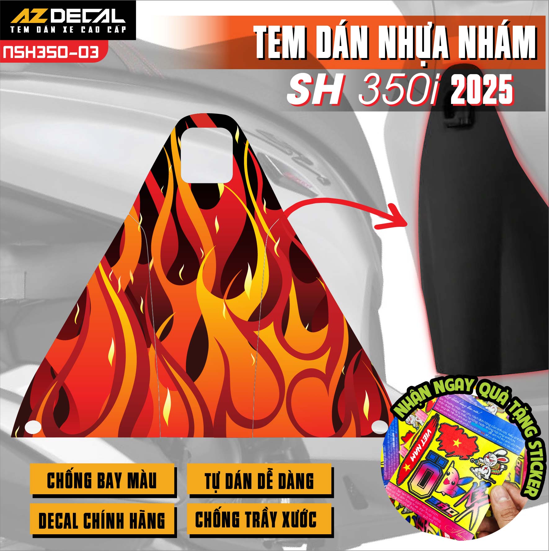 Tem nhựa nhám SH 350i NSH350-03