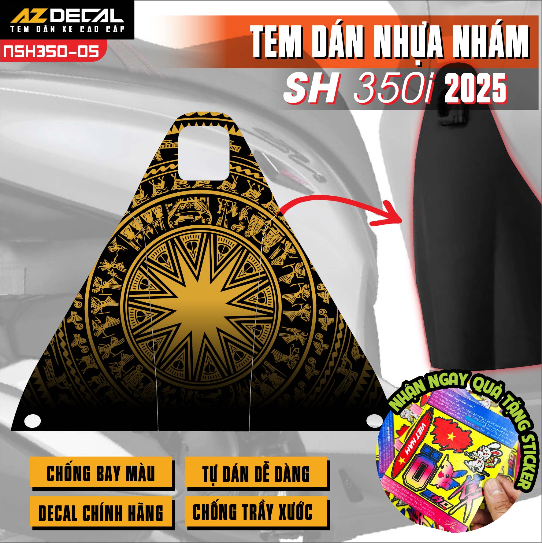 Tem nhựa nhám SH 350i NSH350-05