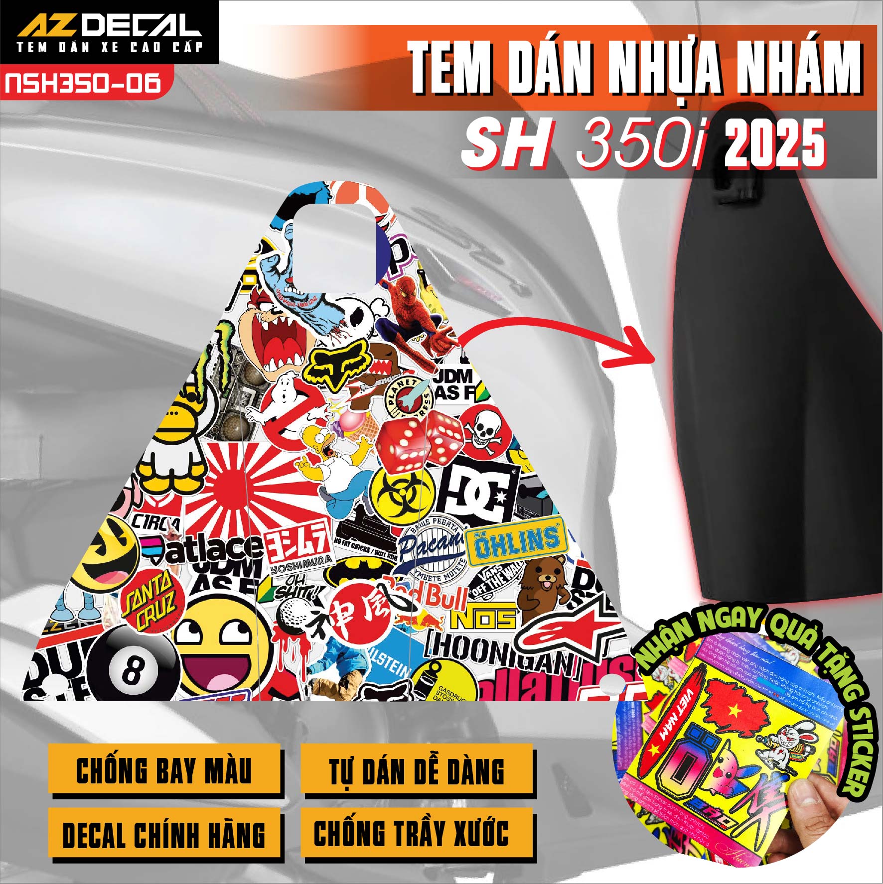 Tem nhựa nhám SH 350i NSH350-06