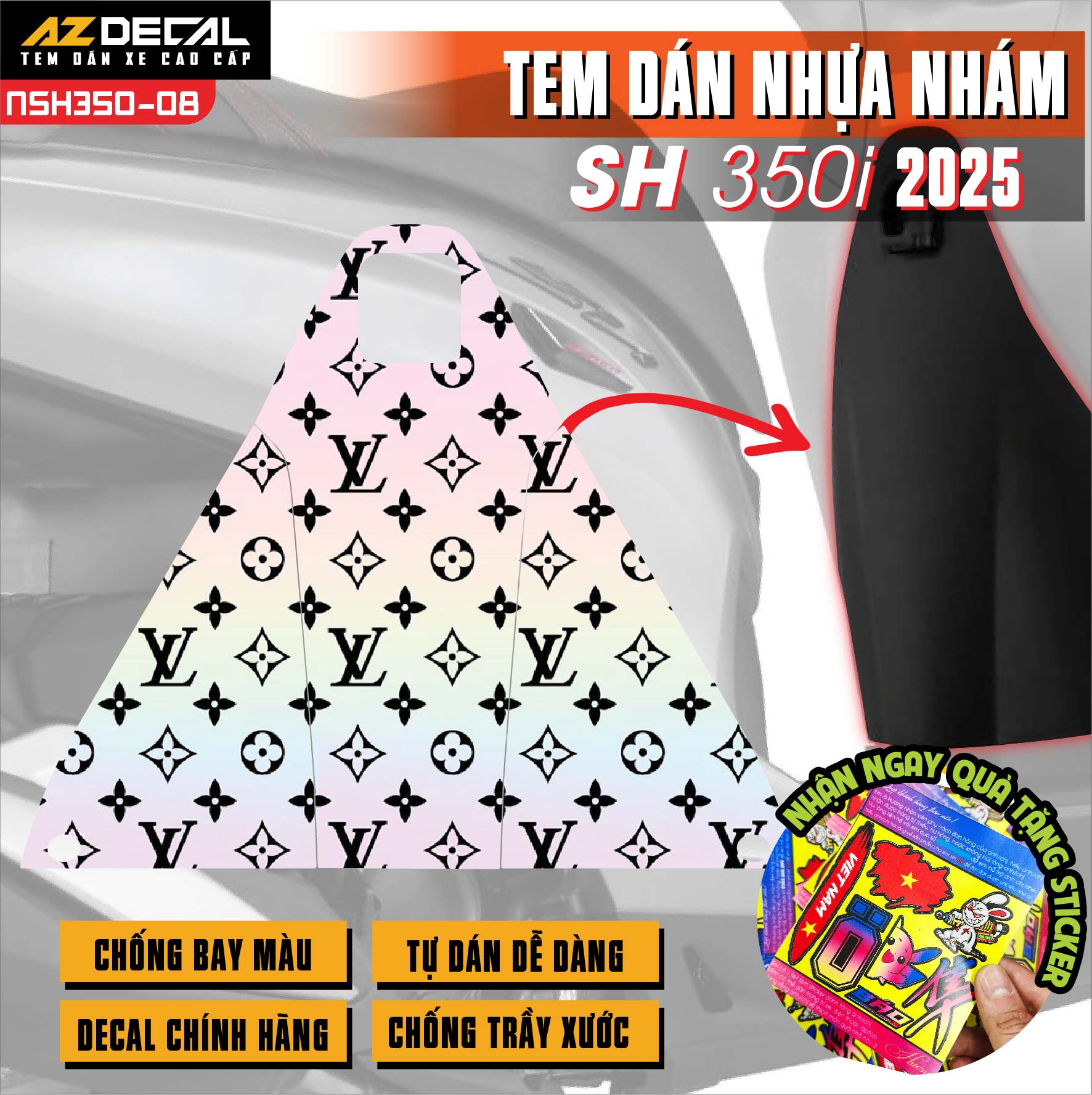 Tem nhựa nhám SH 350i NSH350-08