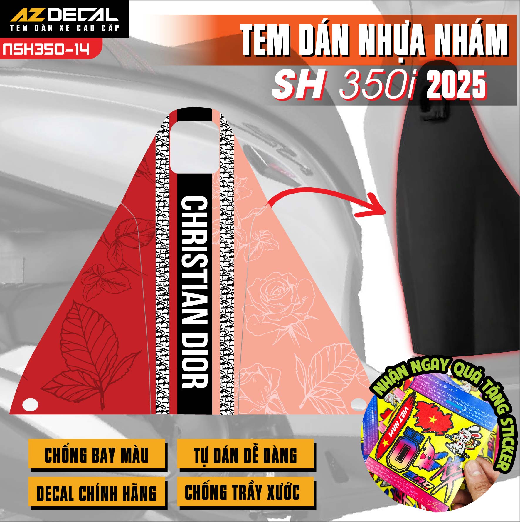 Tem nhựa nhám SH 350i NSH350-14