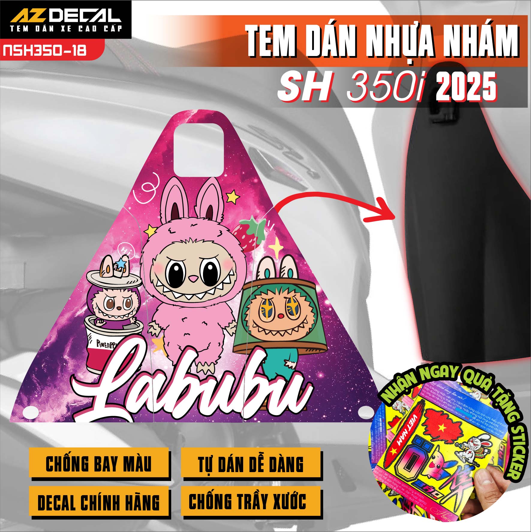 Tem nhựa nhám SH 350i NSH350-18