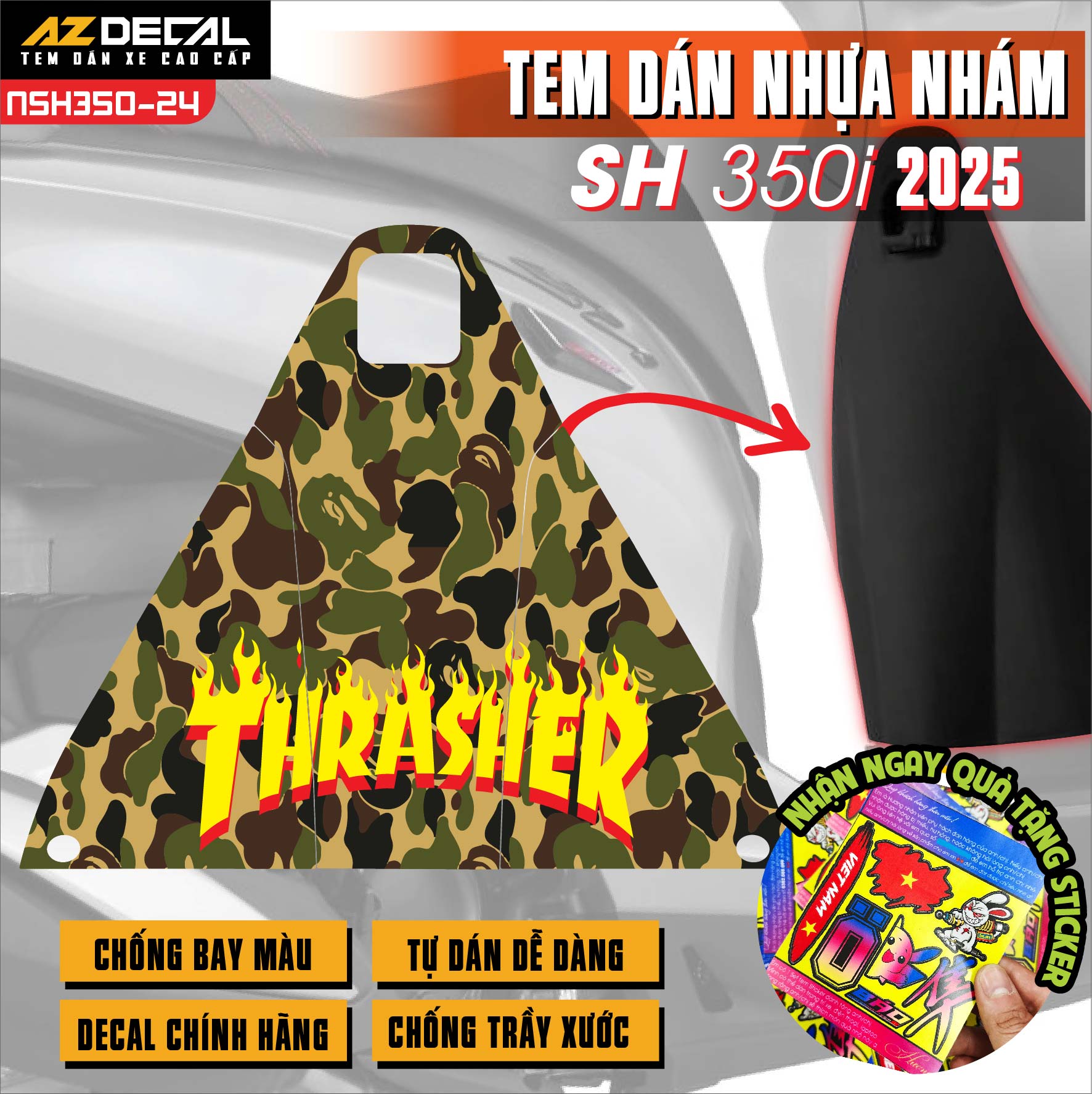 Tem nhựa nhám SH 350i NSH350-24