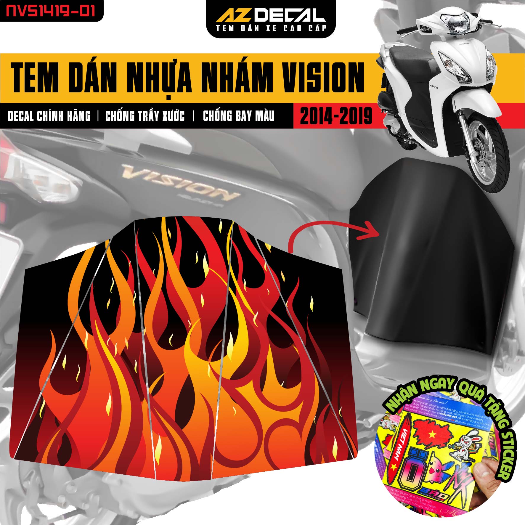 Tem nhựa nhám Vision 2014-2019 NVS1419-01