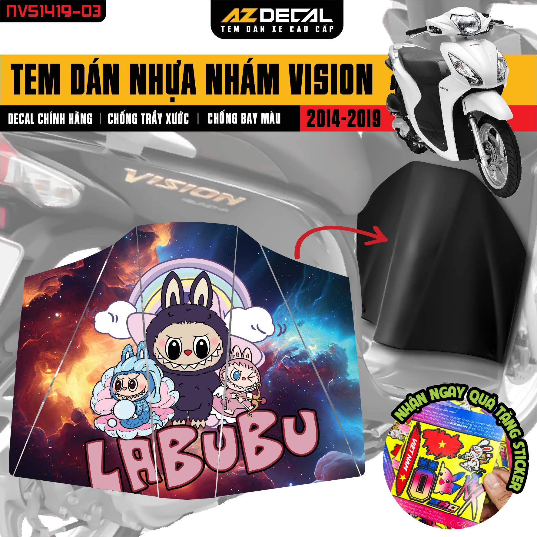 Tem nhựa nhám Vision 2014-2019 NVS1419-03