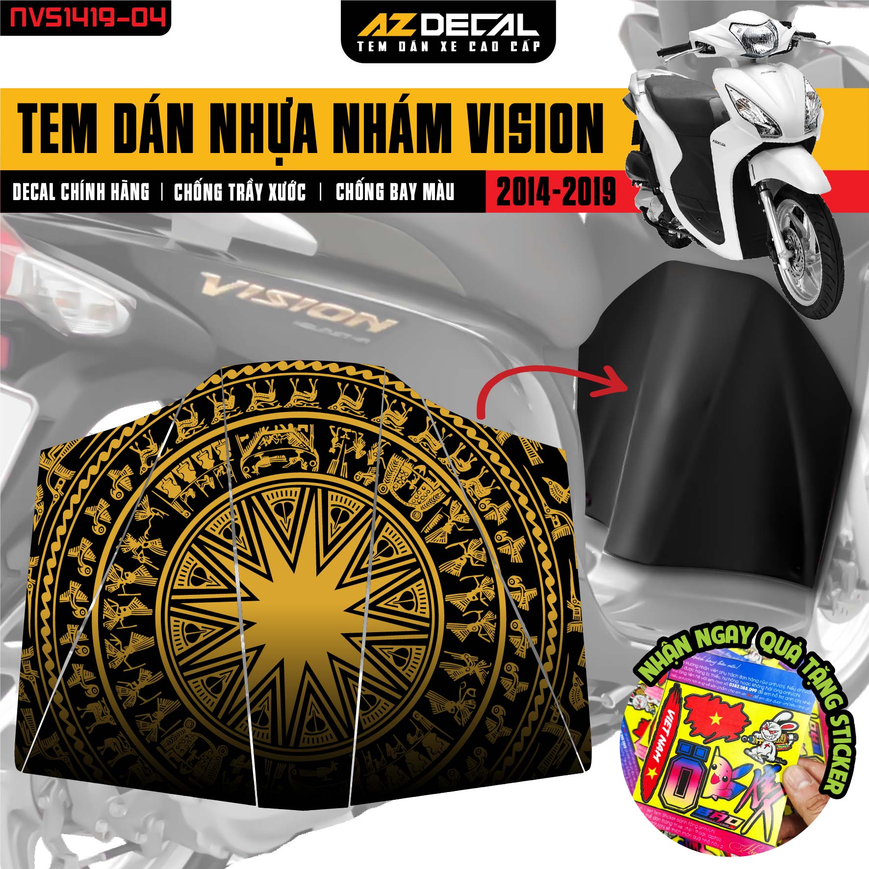 Tem nhựa nhám Vision 2014-2019 NVS1419-04