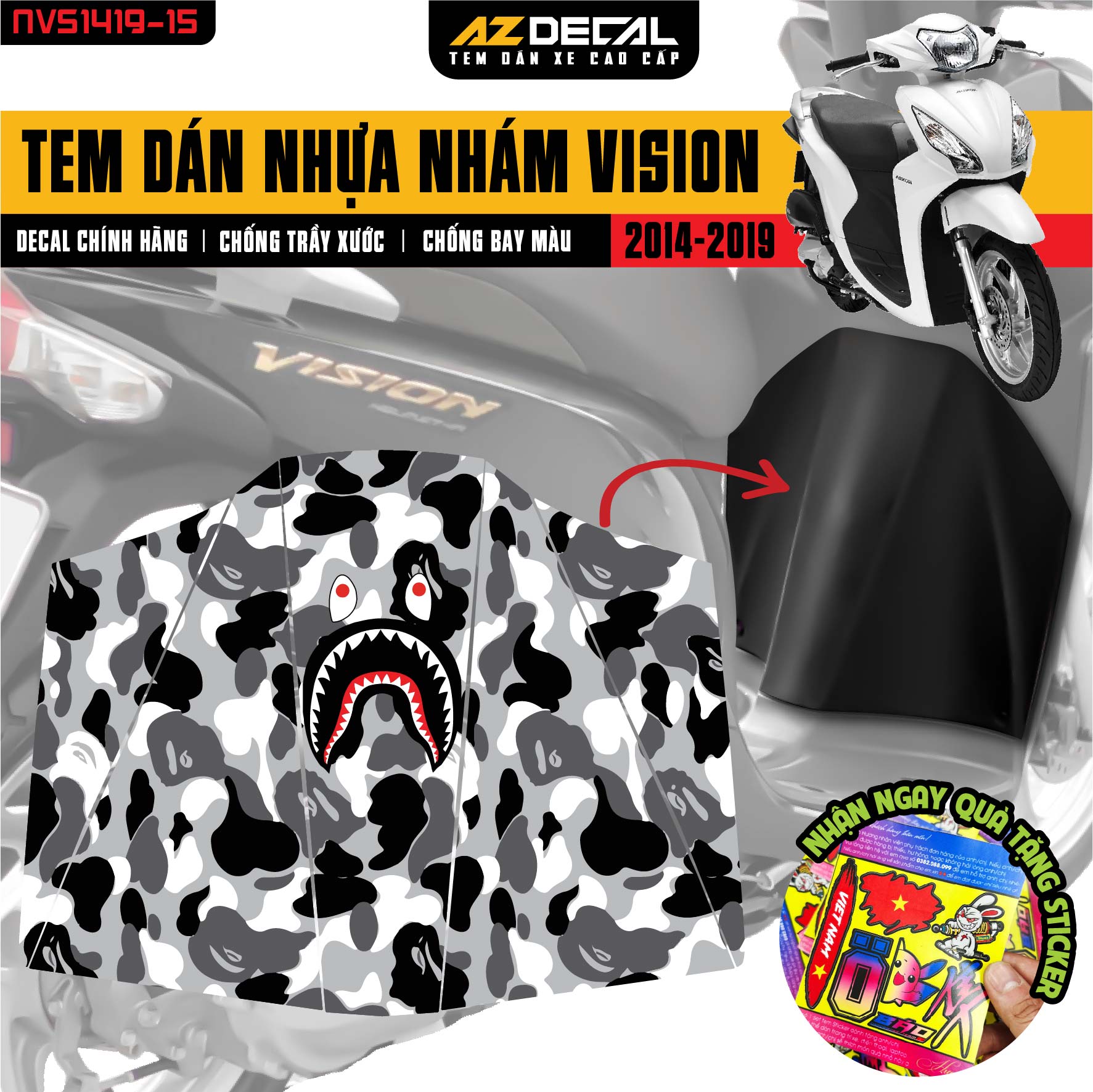 Tem nhựa nhám Vision 2014-2019 NVS1419-15