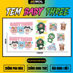 Sticker Tem Baby Three Dán Xe Máy, Xe Điện, Mũ Bảo Hiểm | CB-BABYTHREE-01