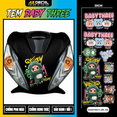 Sticker Tem Baby Three Dán Xe Máy, Xe Điện, Mũ Bảo Hiểm | CB-BABYTHREE-01