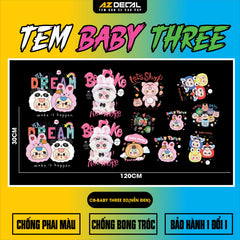 Sticker Tem Baby Three Dán Xe, Mũ Bảo Hiểm | CB-BABYTHREE-02