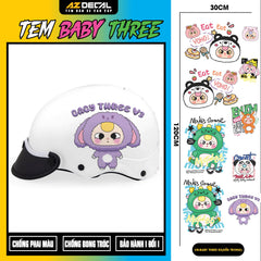 Sticker Tem Baby Three Dán Xe, Mũ Bảo Hiểm | CB-BABYTHREE-03