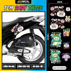 Sticker Tem Baby Three Dán Xe, Mũ Bảo Hiểm | CB-BABYTHREE-03