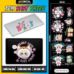 Sticker Tem Baby Three Dán Xe, Mũ Bảo Hiểm | CB-BABYTHREE-05