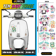 Sticker Tem Baby Three Dán Xe, Mũ Bảo Hiểm | CB-BABYTHREE-05