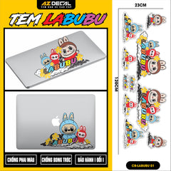Sticker Tem Labubu Dán Xe, Mũ Bảo Hiểm | CB-LABUBU-01