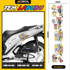 Sticker Tem Labubu Dán Xe, Mũ Bảo Hiểm | CB-LABUBU-02
