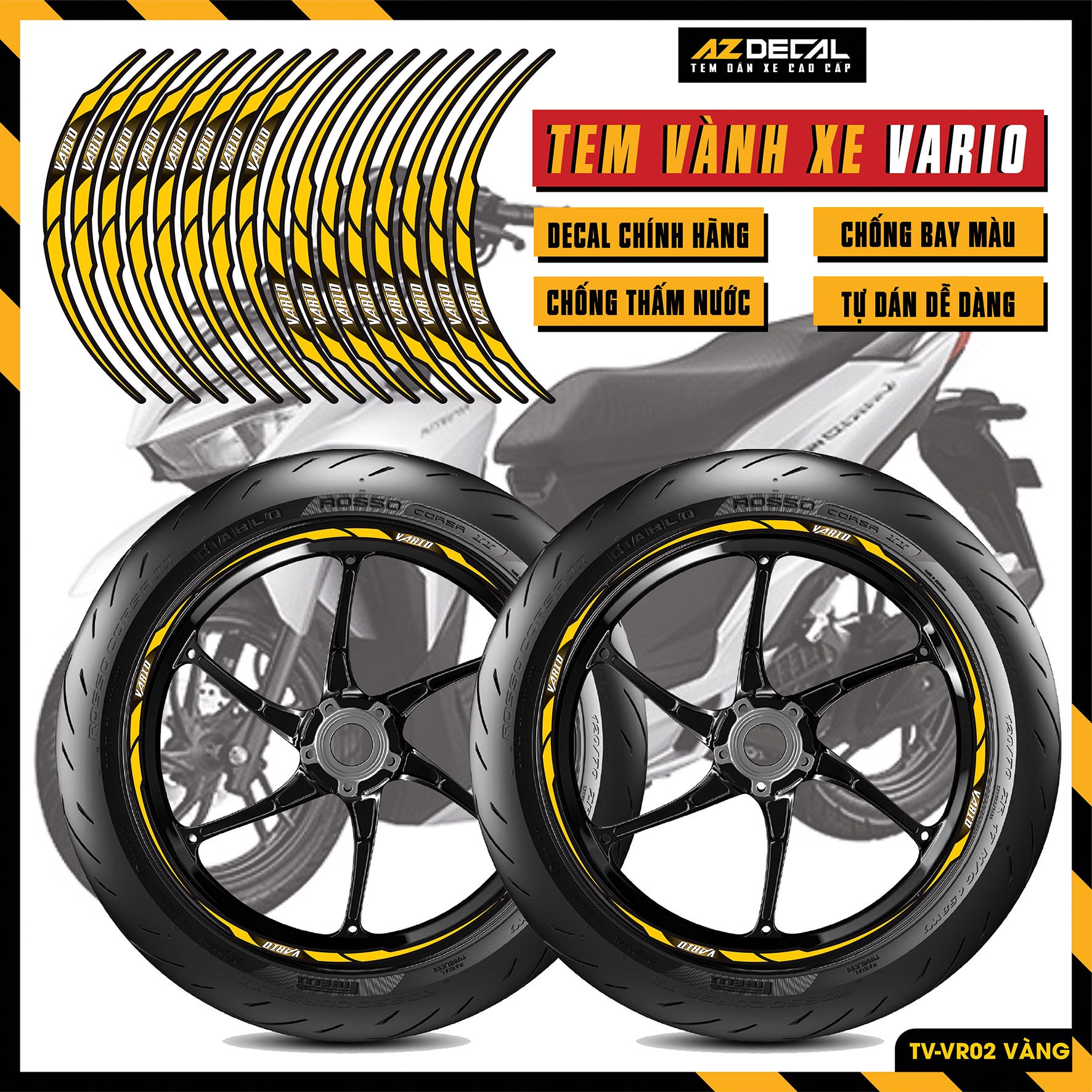 Tem Dán Vành VARIO | TV-VR02 vàng