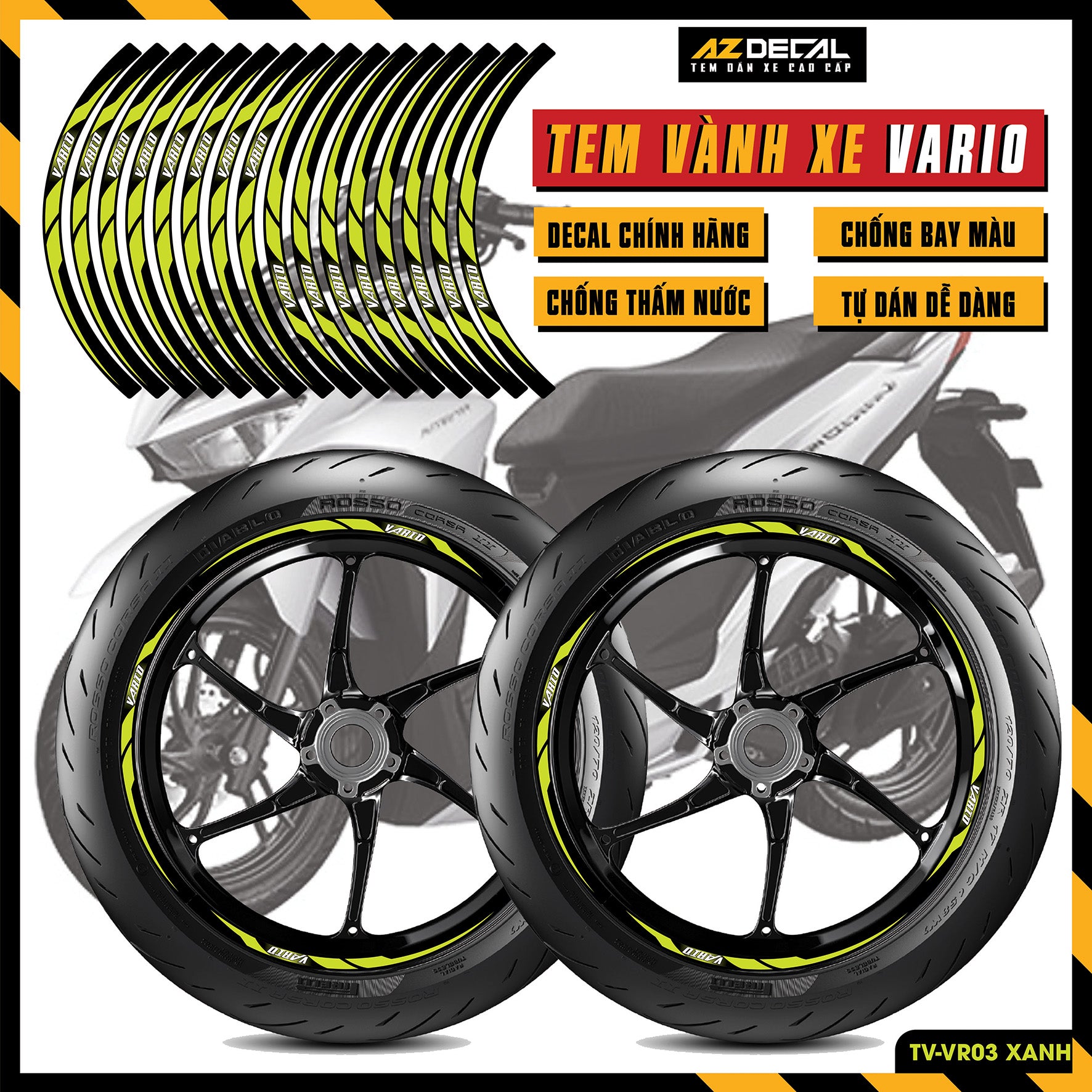 Tem Dán Vành VARIO | TV-VR03 xanh chuối