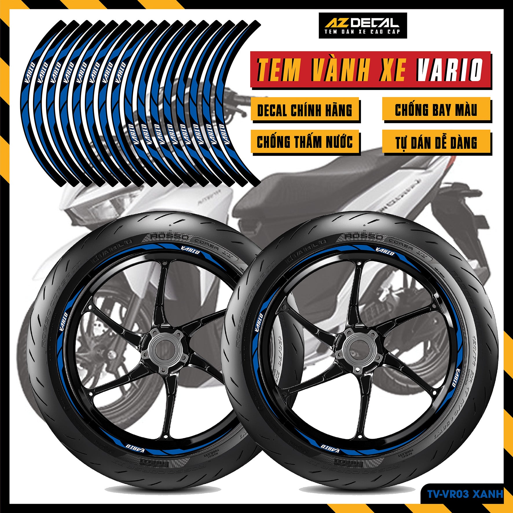 Tem Dán Vành VARIO | TV-VR03 xanh