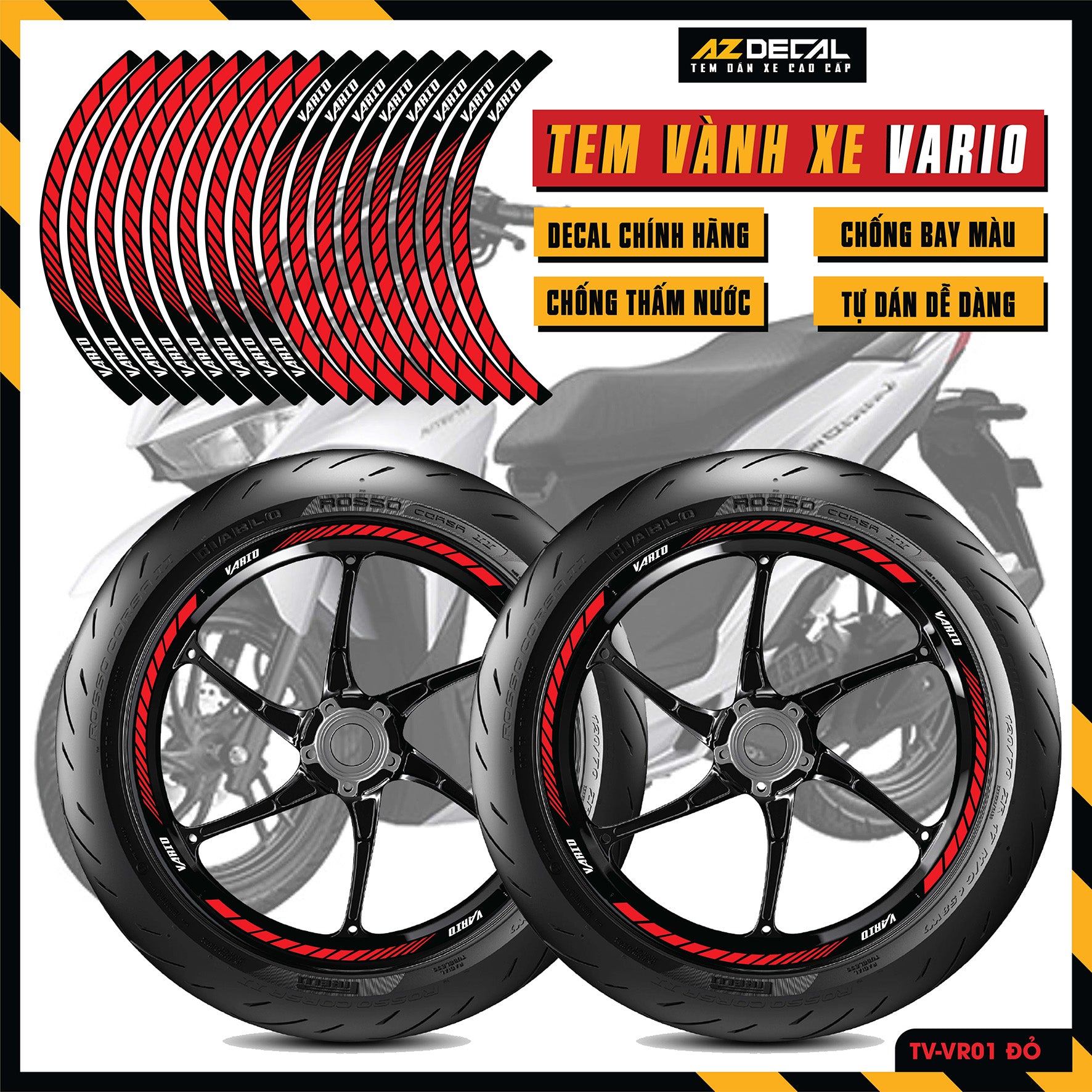 Tem Dán Vành VARIO | TV-VR01 ĐỎ
