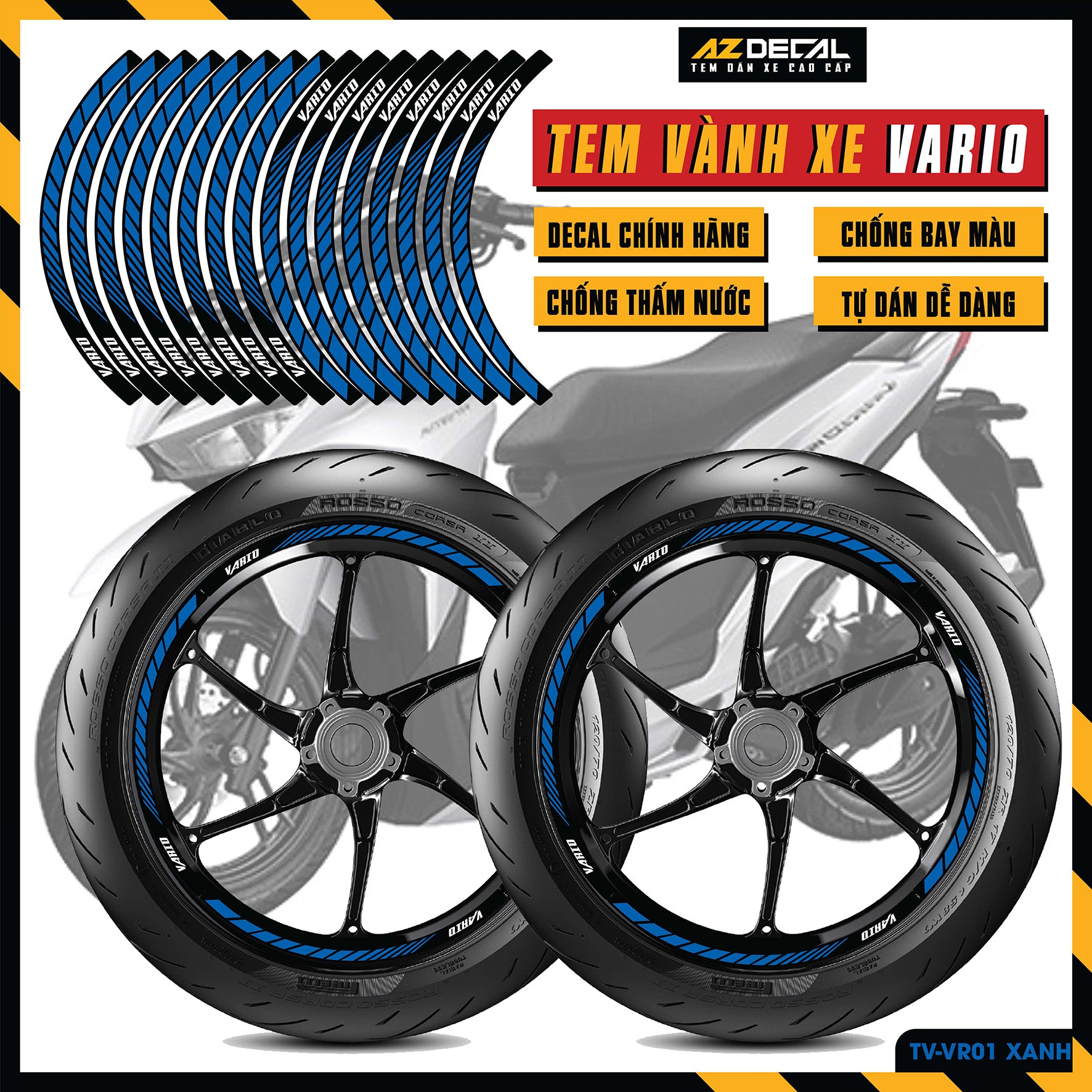 Tem Dán Vành VARIO | TV-VR01 XANH