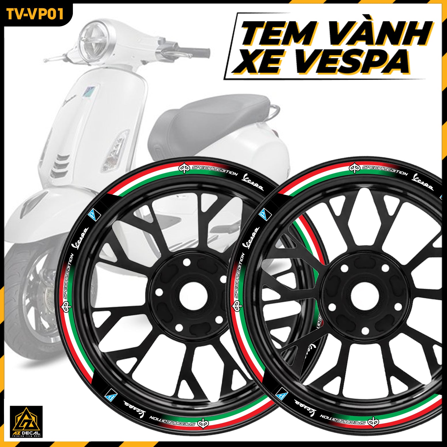 Tem Dán Vành VESPA | TV-VP01