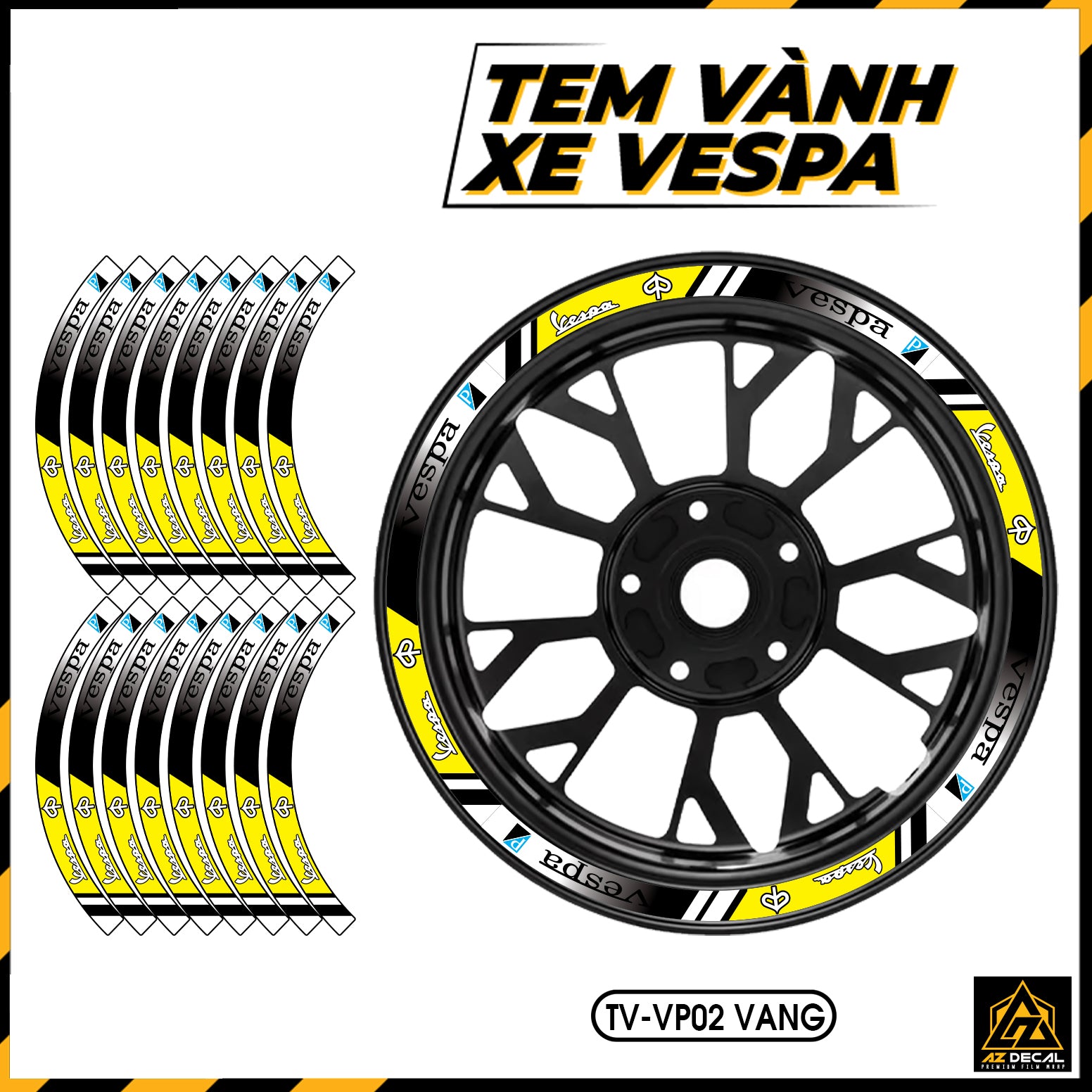 Tem Dán Vành VESPA | TV-VP02 vàng