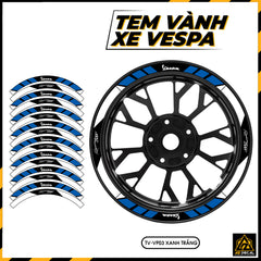 Tem Dán Vành VESPA | TV-VP03 xanh trắng