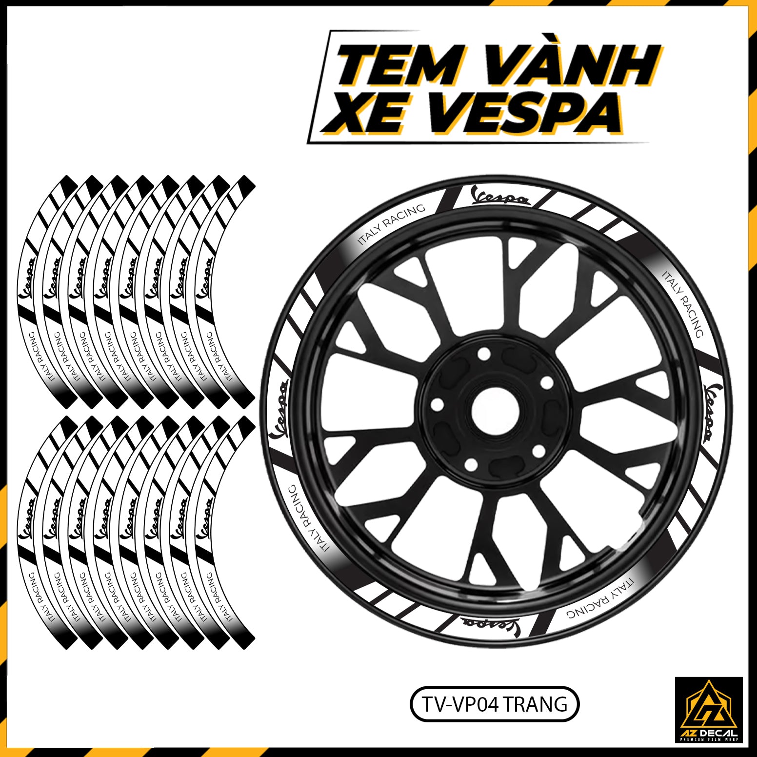 Tem Dán Vành VESPA | TV-VP03 trắng