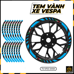 Tem Dán Vành VESPA | TV-VP05 xanh