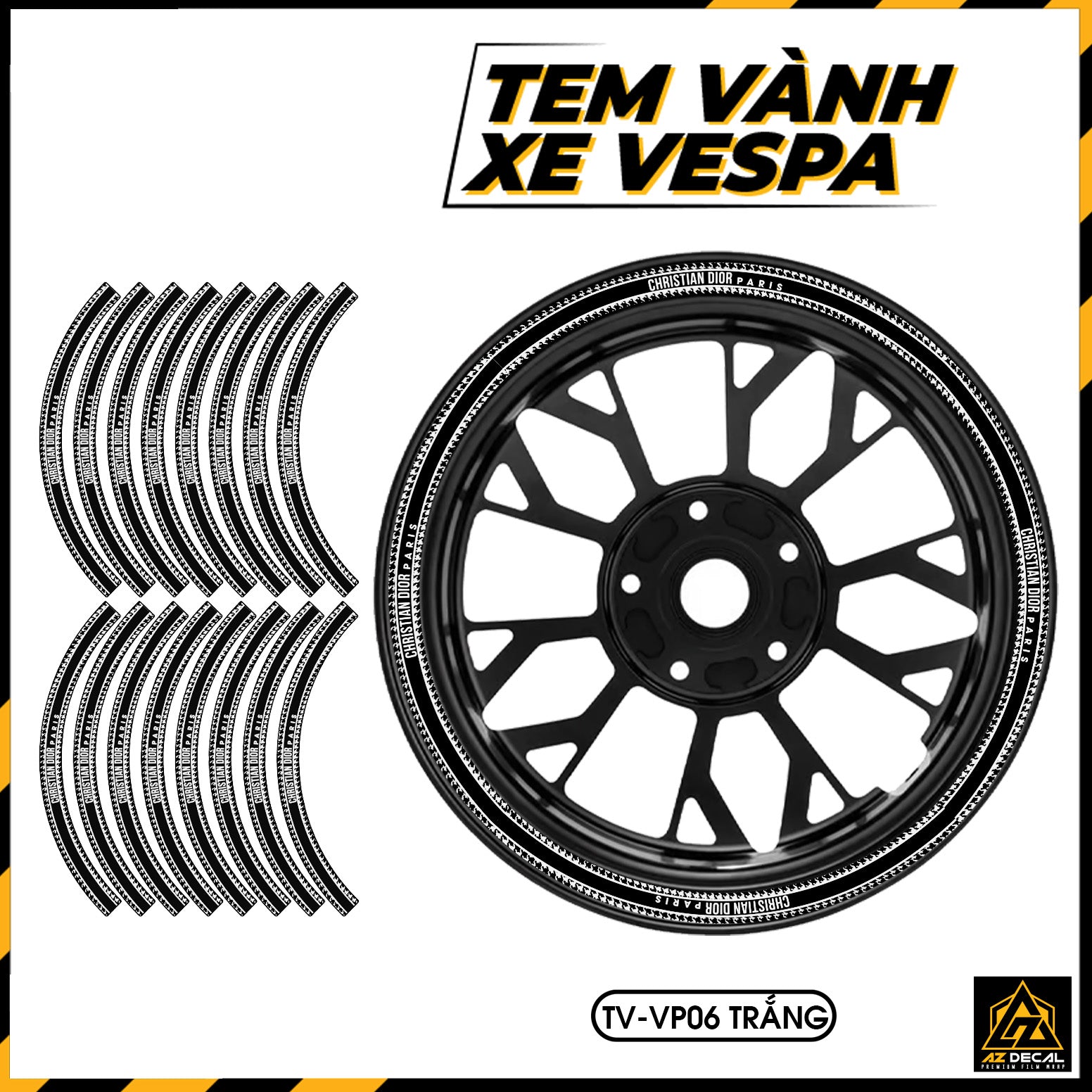 Tem Dán Vành VESPA | TV-VP06 trắng