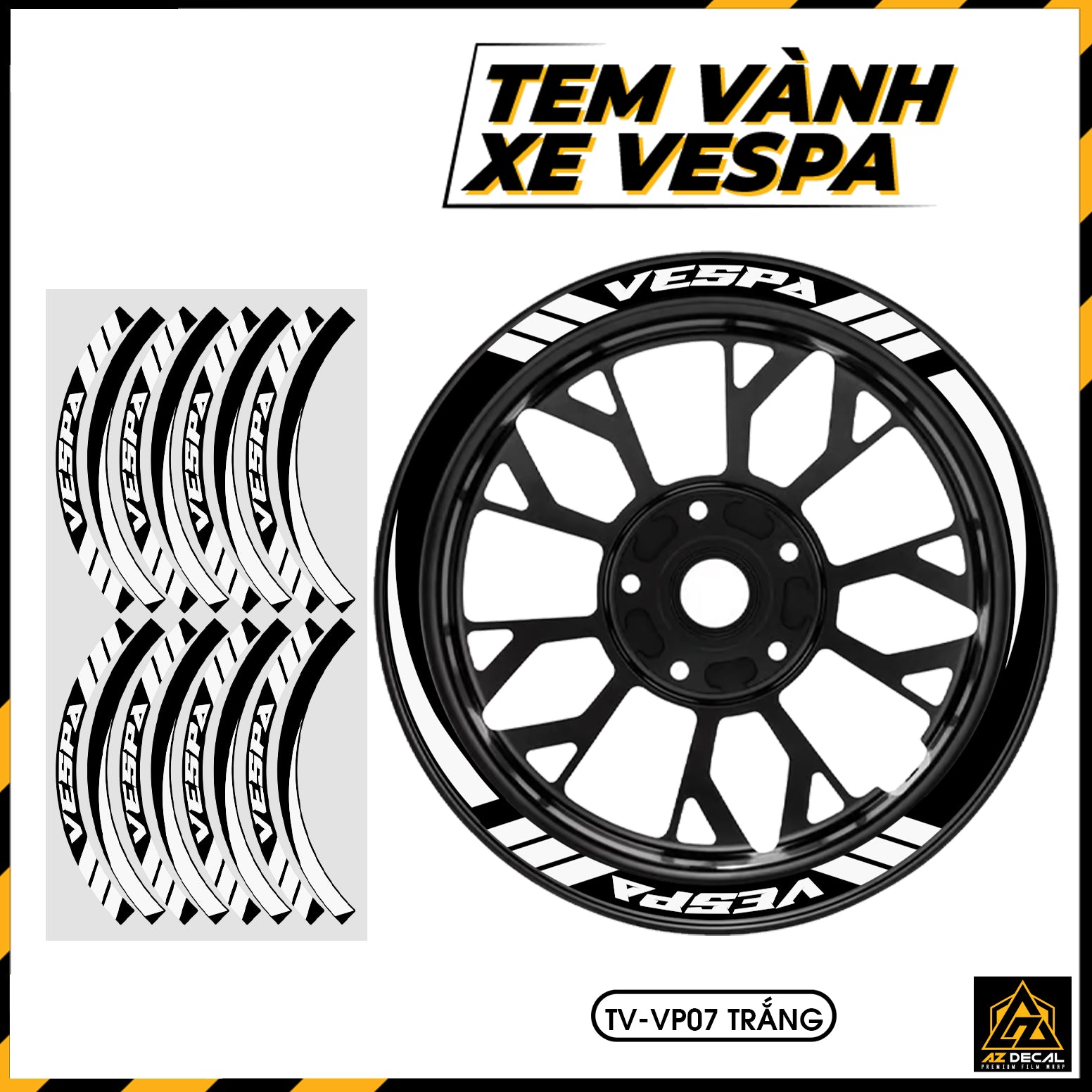 Tem Dán Vành VESPA | TV-VP07 trắng