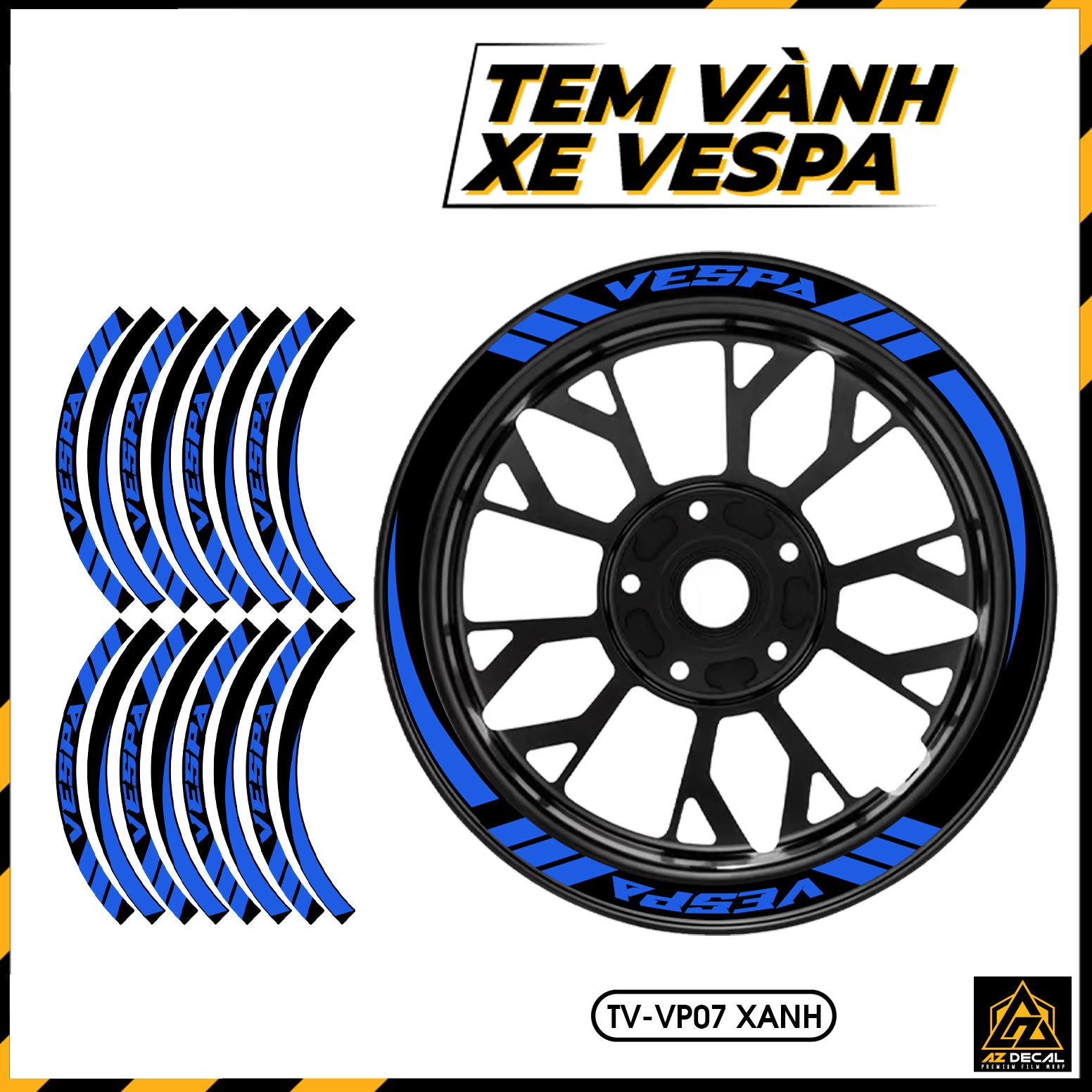 Tem Dán Vành VESPA | TV-VP07 xanh