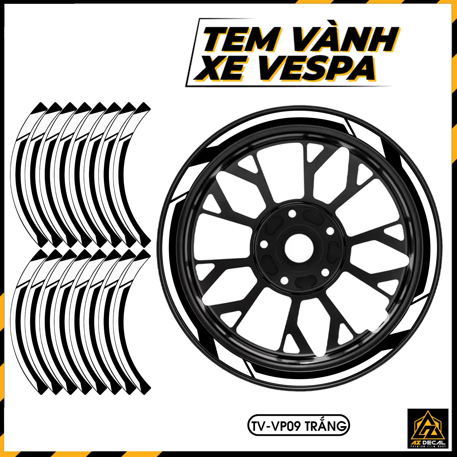 Tem Dán Vành VESPA | TV-VP09 trắng