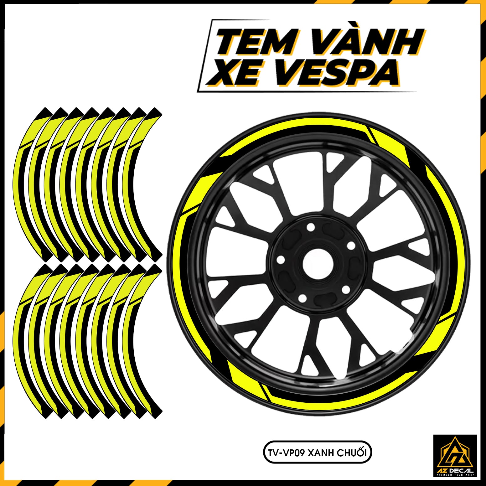 Tem Dán Vành VESPA | TV-VP09 xanh chuối